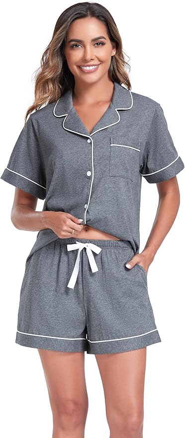 100% Cotton Pajama Set - Short Sleeve - 2 Piece