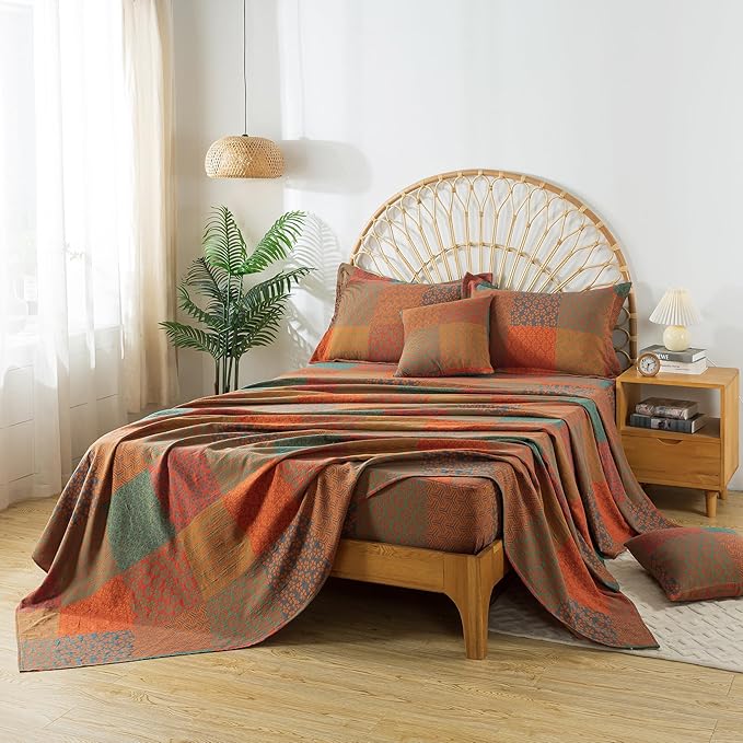 100% Cotton Bed Sheet Set - King - 4 Piece