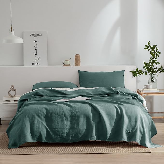Linen Bed Sheet Set - California King - 4 Piece