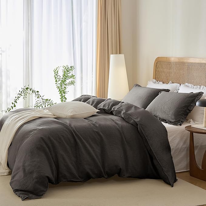 Linen Duvet Cover Set - King - 3 Piece