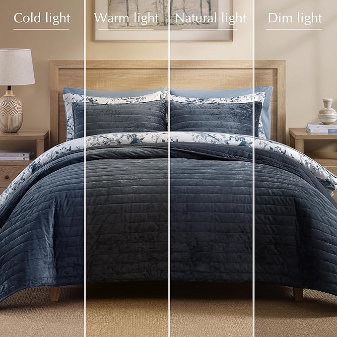 Velvet Quilt Set - King - 3 Piece