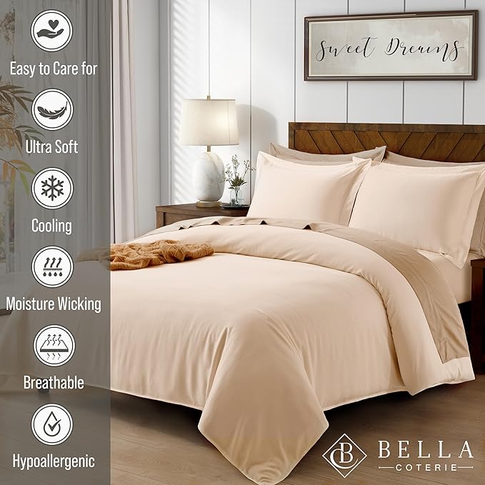 Bamboo Cooling Duvet Cover Set - California King - 3 Piece
