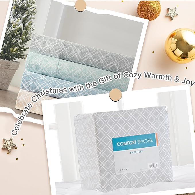 Flannel Bed Sheet Set - King - 4 Piece
