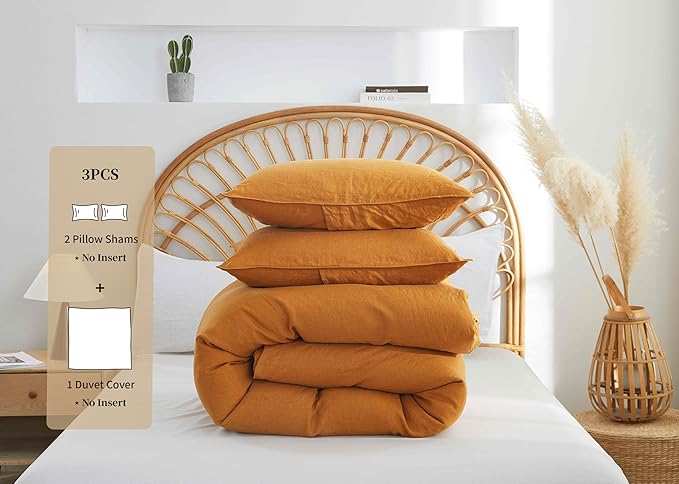 Linen Duvet Cover Set - Queen - 3 Piece