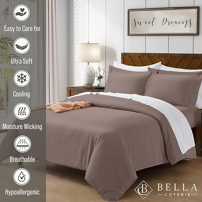 Bamboo Cooling Duvet Cover Set - California King - 3 Piece