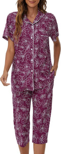 Capri Pajama Set - Short Sleeve - 2 Piece