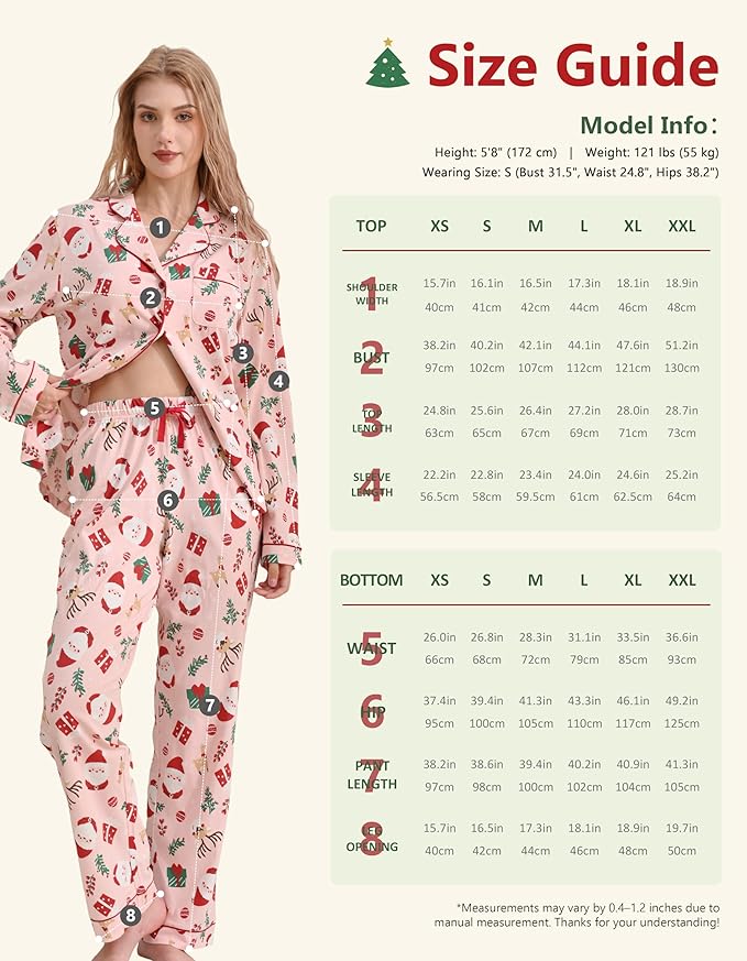 Women's 100% Cotton Pajama Set - Long Sleeve