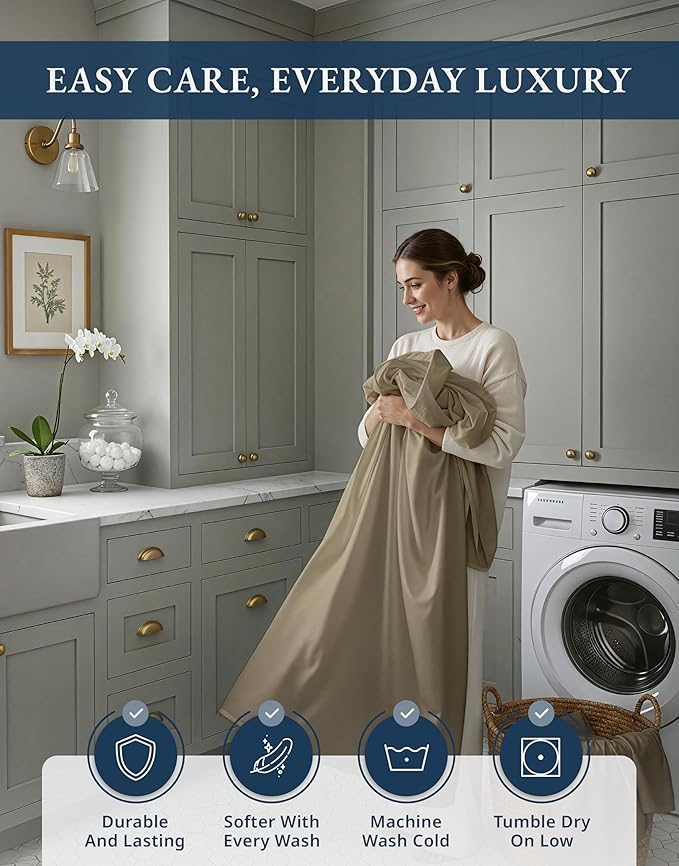Linen Bed Sheet Set - Queen - 15 in Deep Pocket