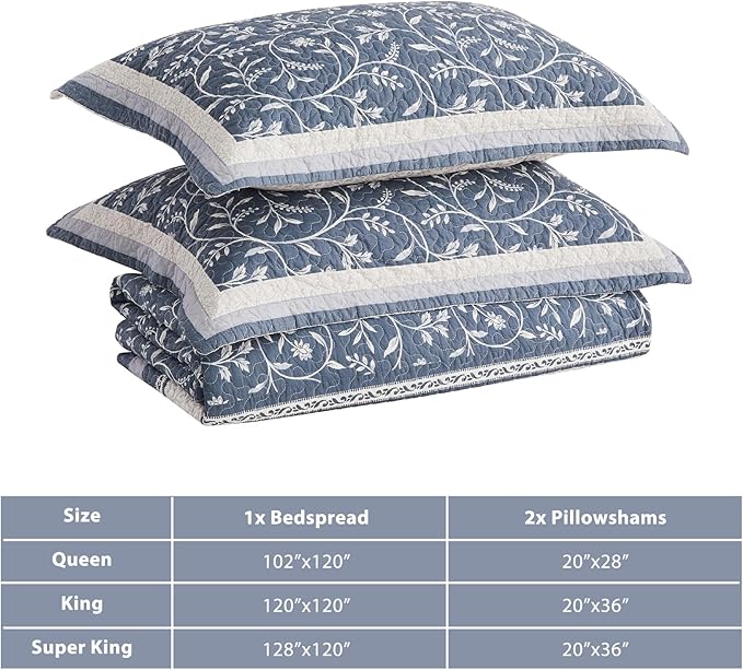 100% Cotton Bedding Set - Queen - 3 Piece