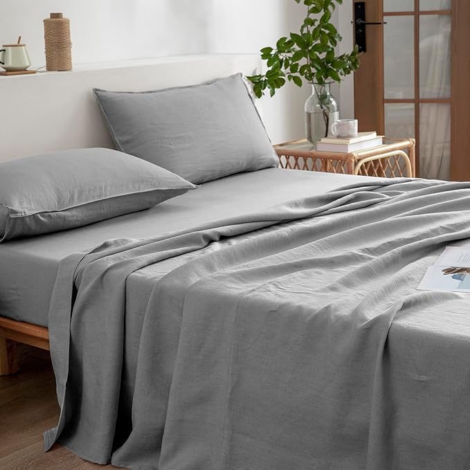 Linen Bed Sheet Set - Twin - 3 Piece