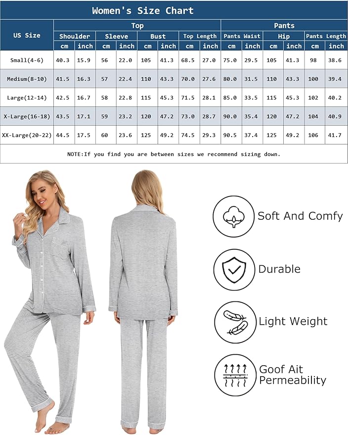 Women's Pants Pajama Set - Long Sleeve - 2 Piece