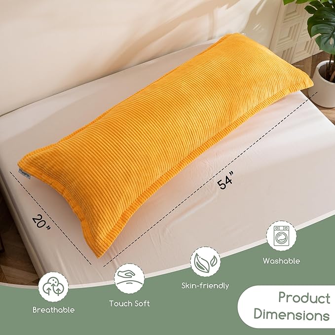 Memory Foam Body Pillow - Full - 20 x 54 in