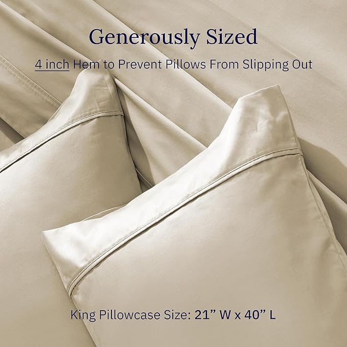 100% Cotton Pillowcase Set - King - 2 Piece