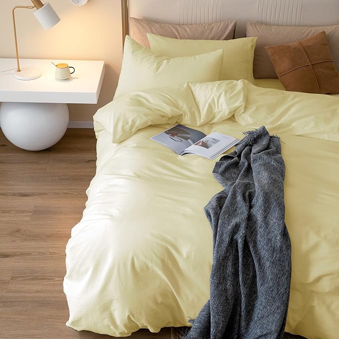 Linen Duvet Cover Set - King - 104 x 98 in - 3 Piece