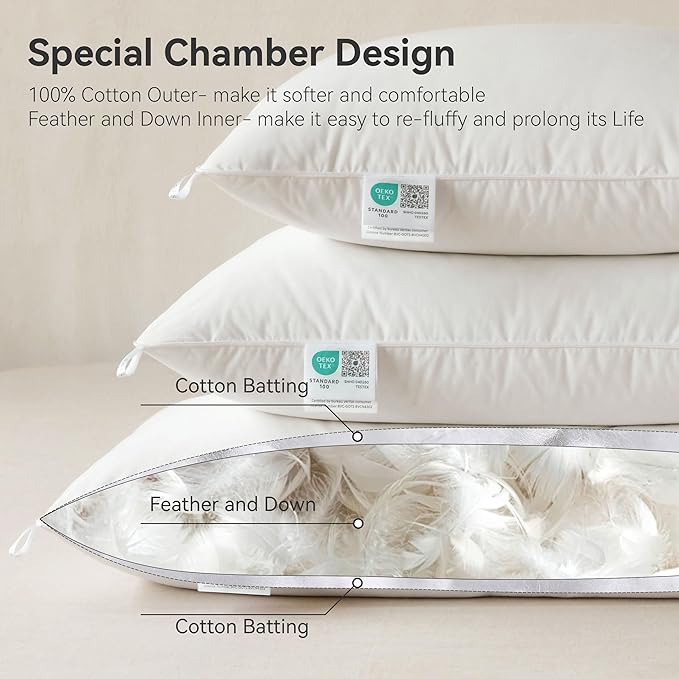 Bed Pillow - King - 2 Pack