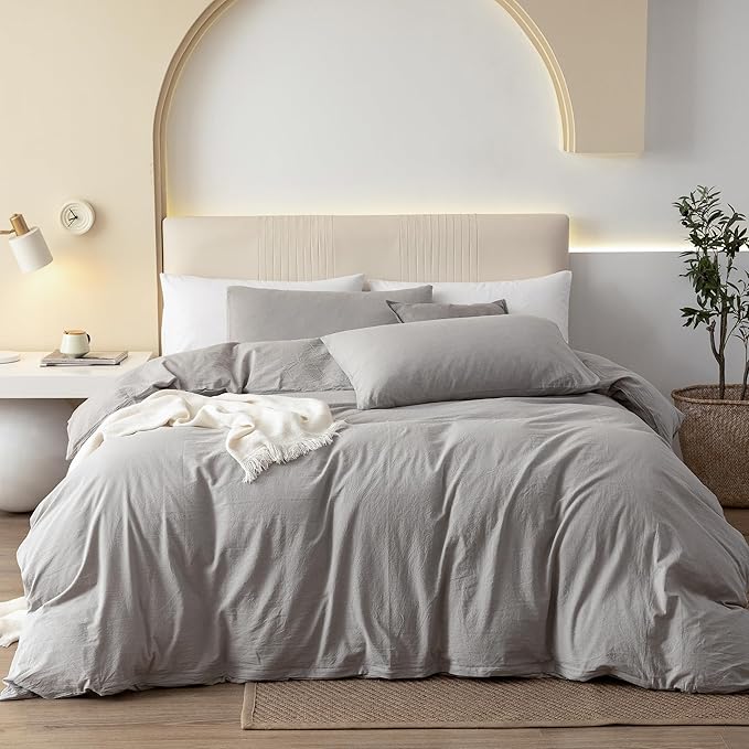 Linen Duvet Cover Set - King - 104 x 98 in - 3 Piece