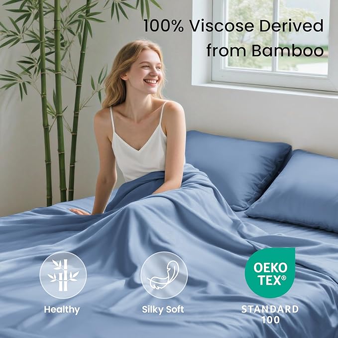 Bamboo Cooling Bed Sheet Set - King - 4 Piece