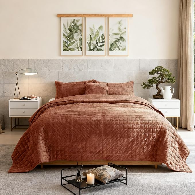 Velvet Quilt Set - King - 3 Piece