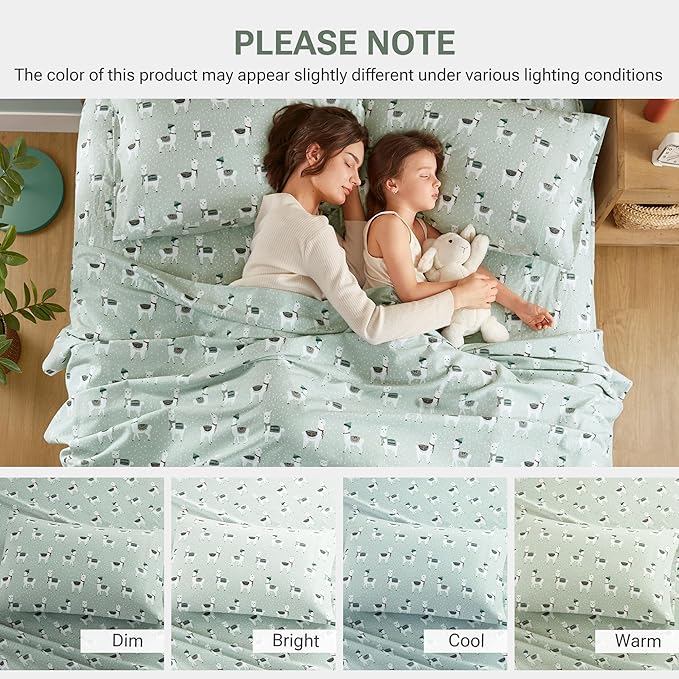 100% Cotton Bed Sheet Set - Full - 4 Piece