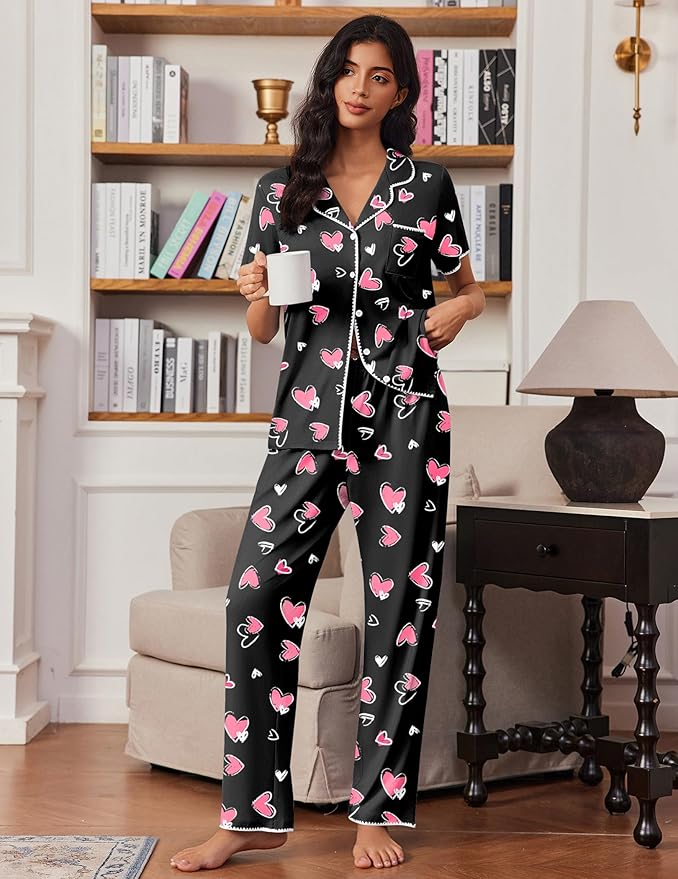 Women's Pajama Set - Short Sleeve - 2 Piece