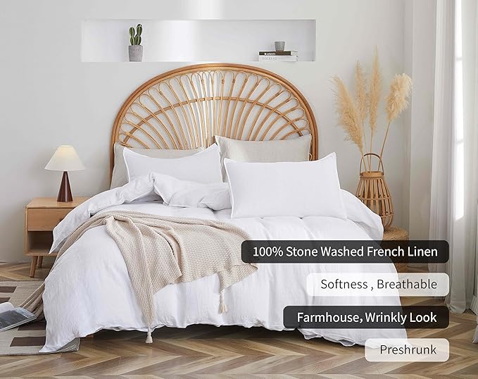 Linen Duvet Cover Set - Queen - 3 Piece