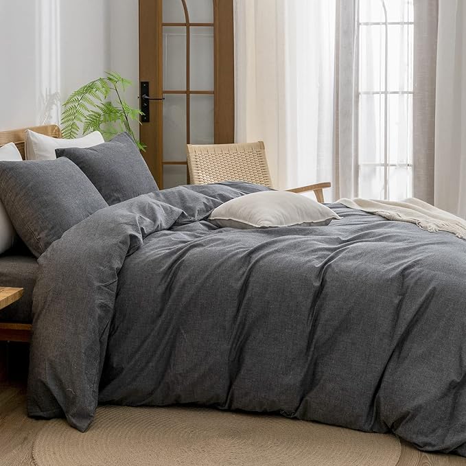 Linen Duvet Cover Set - Queen - 3 Piece
