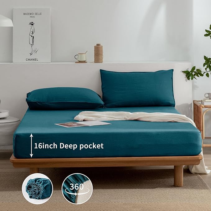 Linen Bed Sheet Set - Twin - 3 Piece