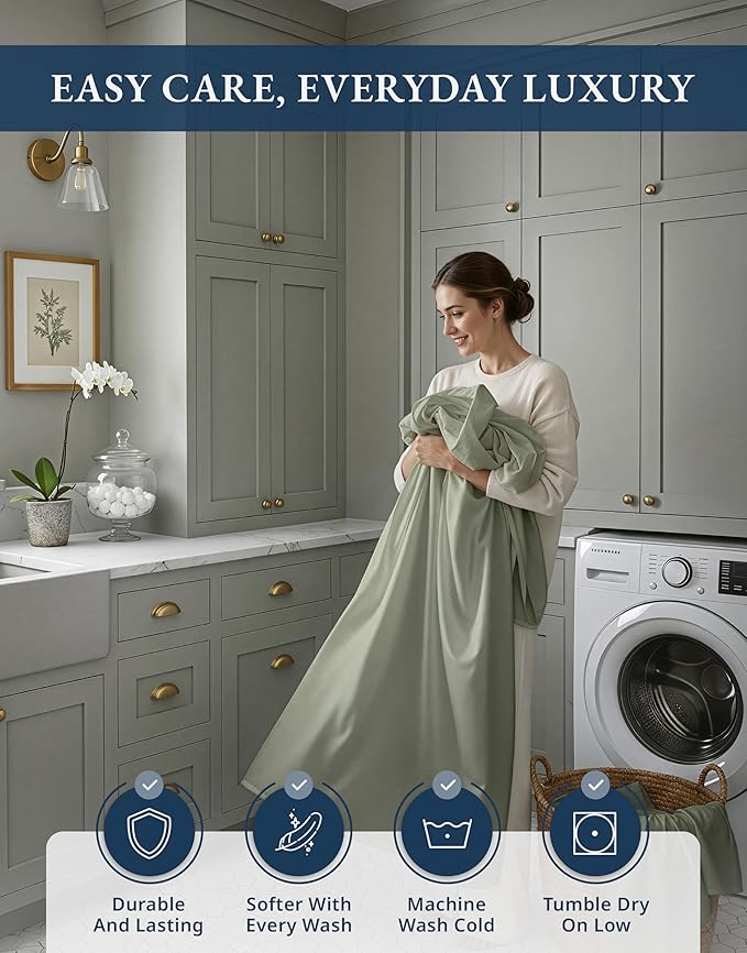 Linen Bed Sheet Set - California King - 16 in Deep Pocket