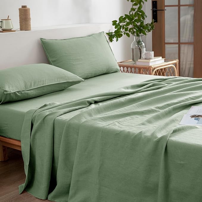 Linen Bed Sheet Set - King - 4 Piece