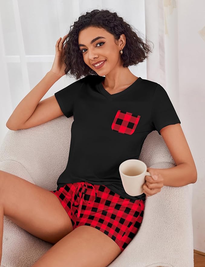 Women's Pajama Set - Short Sleeve - 2 Piece
