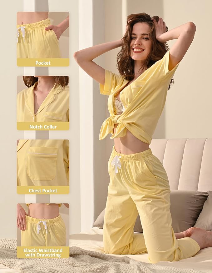 Women's 100% Cotton Pajama Set - 2 Piece