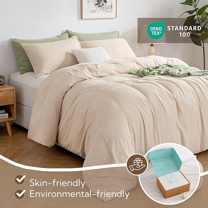 Linen Duvet Cover Set - Queen - 3 Piece