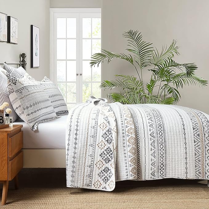 100% Cotton Quilt Set - King - 3 Piece