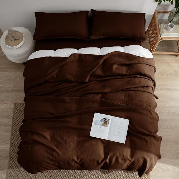 Linen Bed Sheet Set - California King - 4 Piece