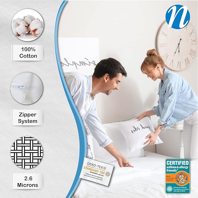 100% Cotton Hypoallergenic Mattress Protector - King