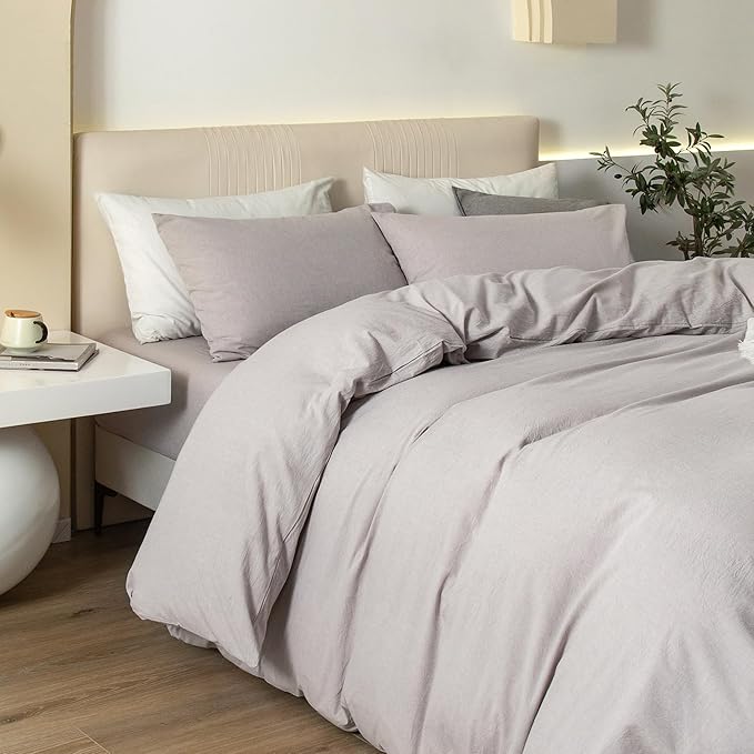 Linen Duvet Cover Set - Queen - 98 x 98 in - 3 Piece