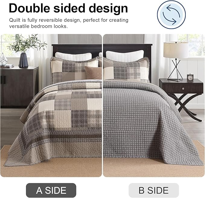 100% Cotton Bedding Set - California King - 3 Piece