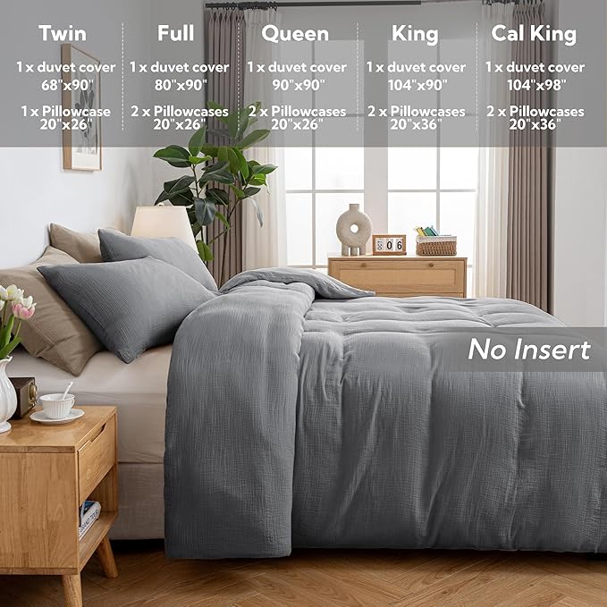 Linen Duvet Cover Set - California King - 3 Piece