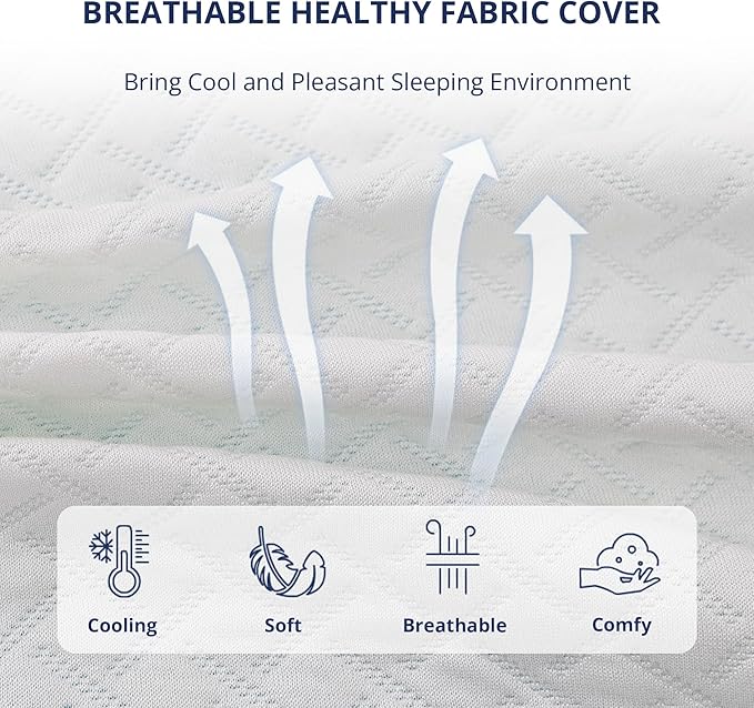 Memory Foam Cooling Mattress Topper - Queen