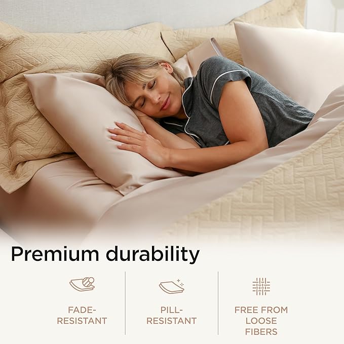 100% Cotton Bed Sheet Set - King - 4 Piece