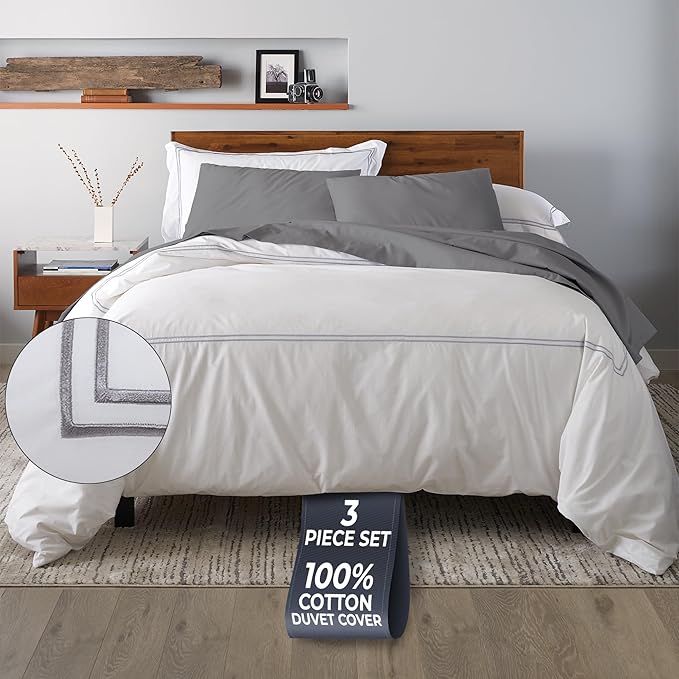 100% Cotton Duvet Cover Set - California King - 106 x 90 in - 3 Piece