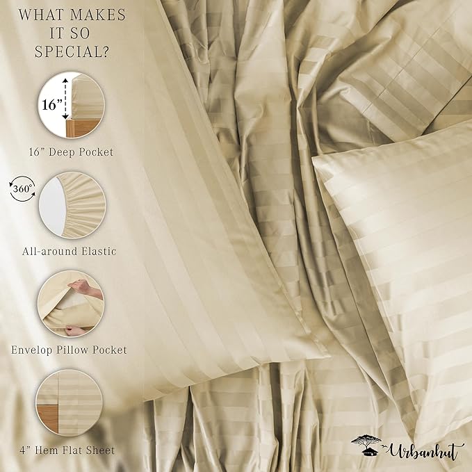 Bed Sheet Set - King - 16 in Deep Pocket - 4 Piece