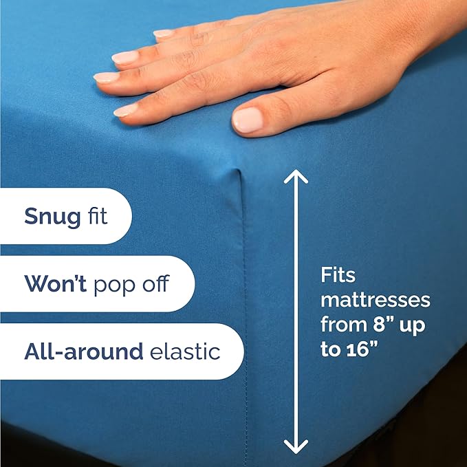 Cooling Bed Sheet Set - Twin - 16 in Deep Pocket - 4 Piece