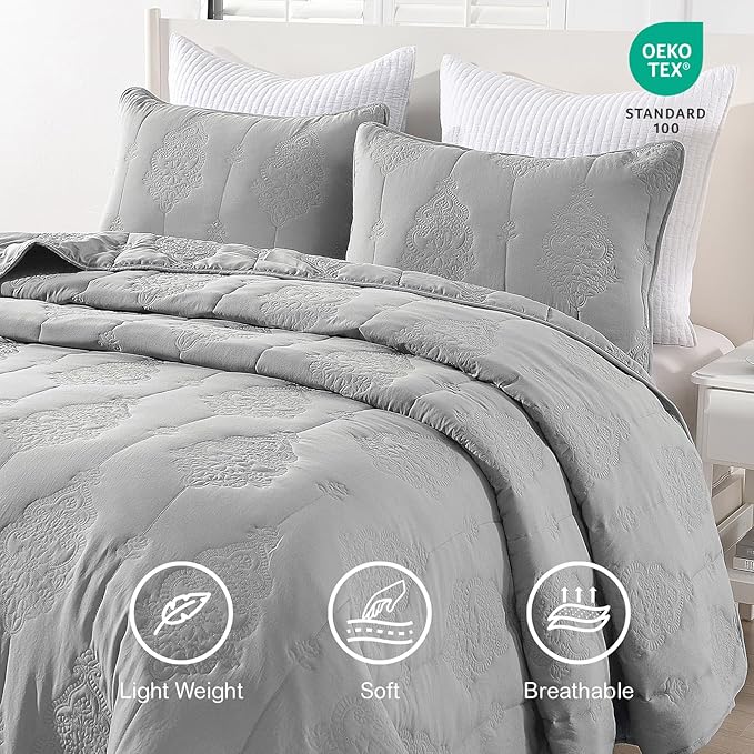 Microfiber Quilt Set - Queen - 3 Piece