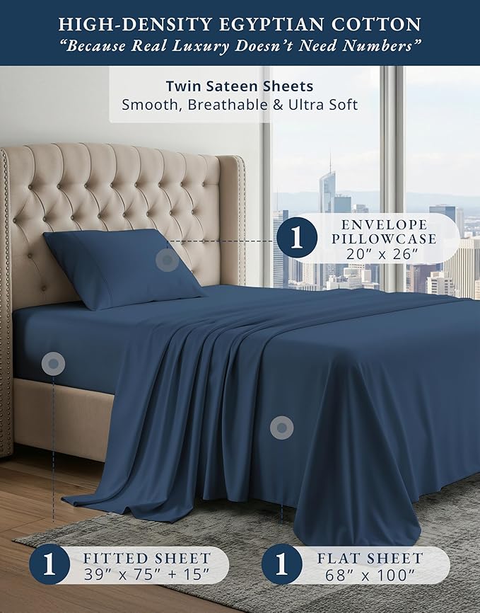Linen Bed Sheet Set - Twin - 15 in Deep Pocket