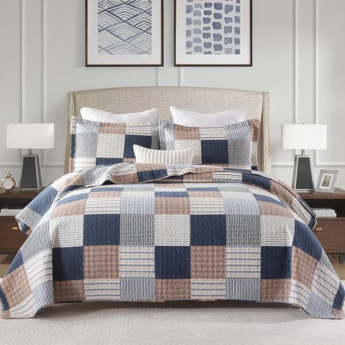 100% Cotton Quilt Set - Queen - 3 Piece