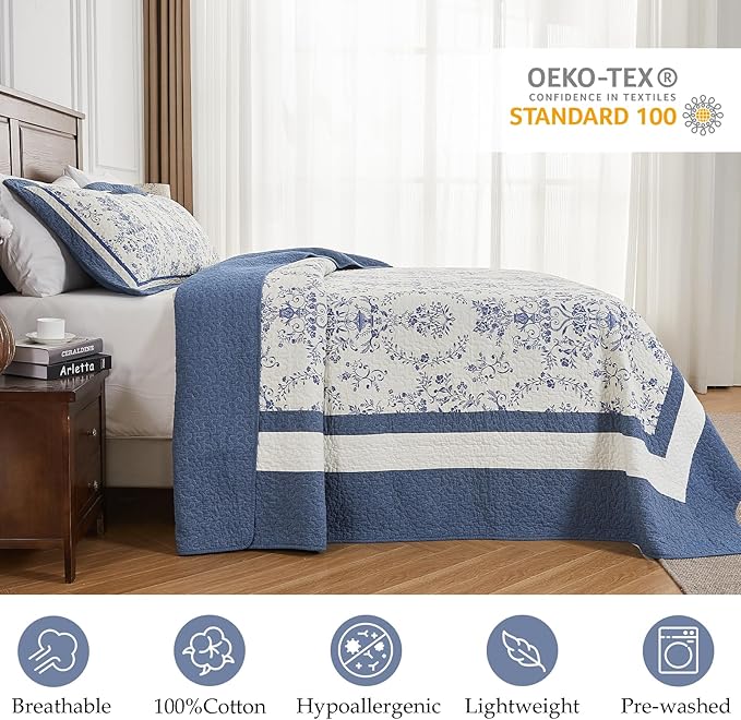 100% Cotton Bedding Set - California King - 3 Piece