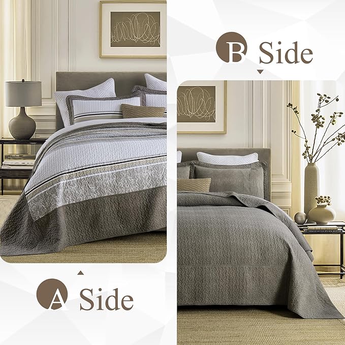 100% Cotton Bedding Set - King - 3 Piece