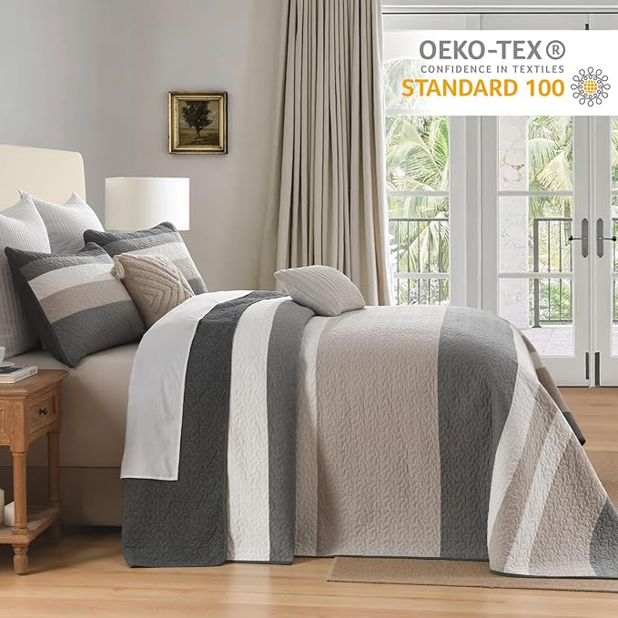 100% Cotton Bedding Set - King - 3 Piece