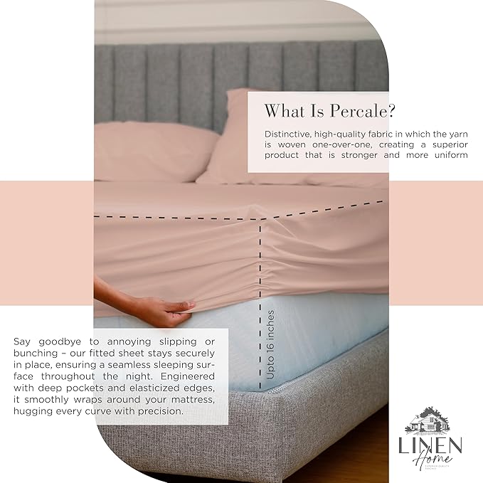 100% Cotton Bed Sheet Set - Twin - 3 Piece